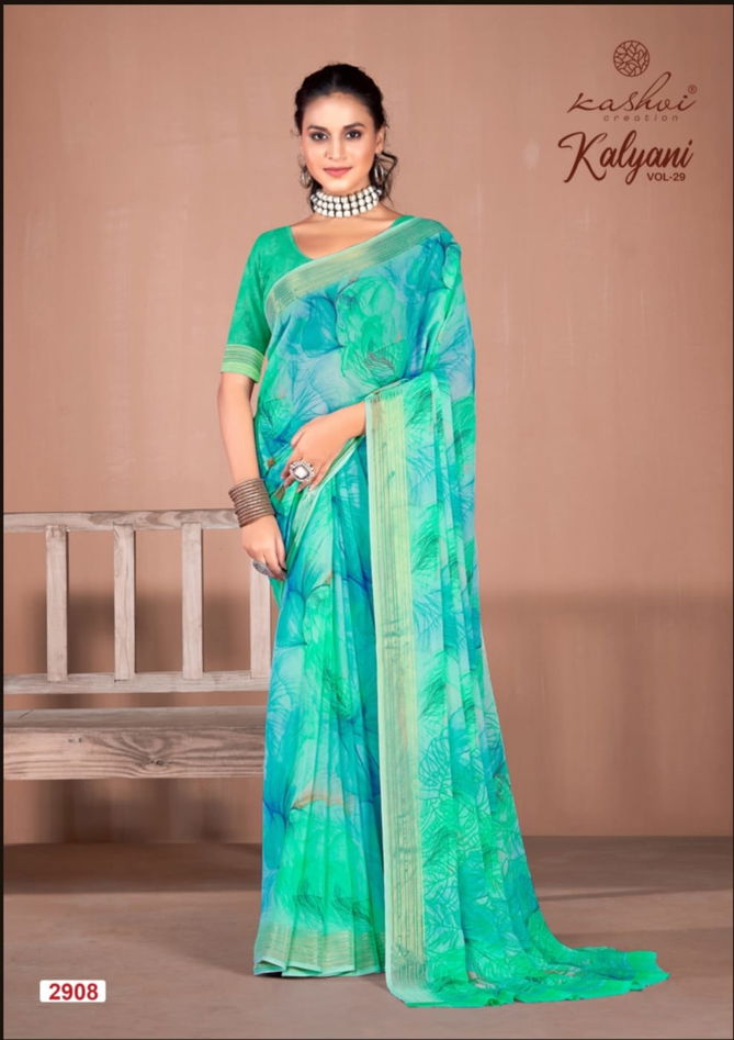 Kalyani Vol 29 By Kashvi Dull Moss Viscose Daily Wear Sarees Wholesale Shop In Surat